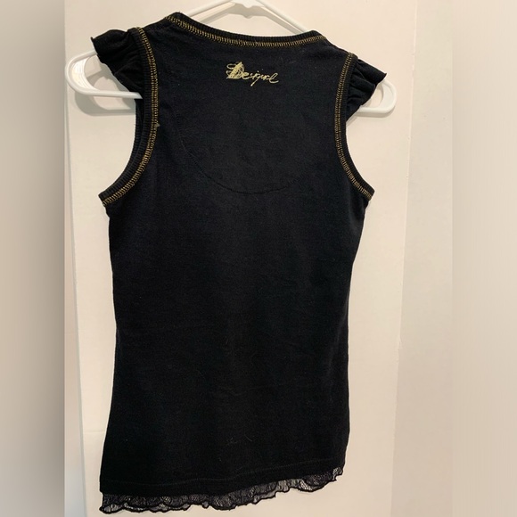 DESIGUAL Black Lace Colorful Flower Tank Top. Size Small - Picture 3 of 11
